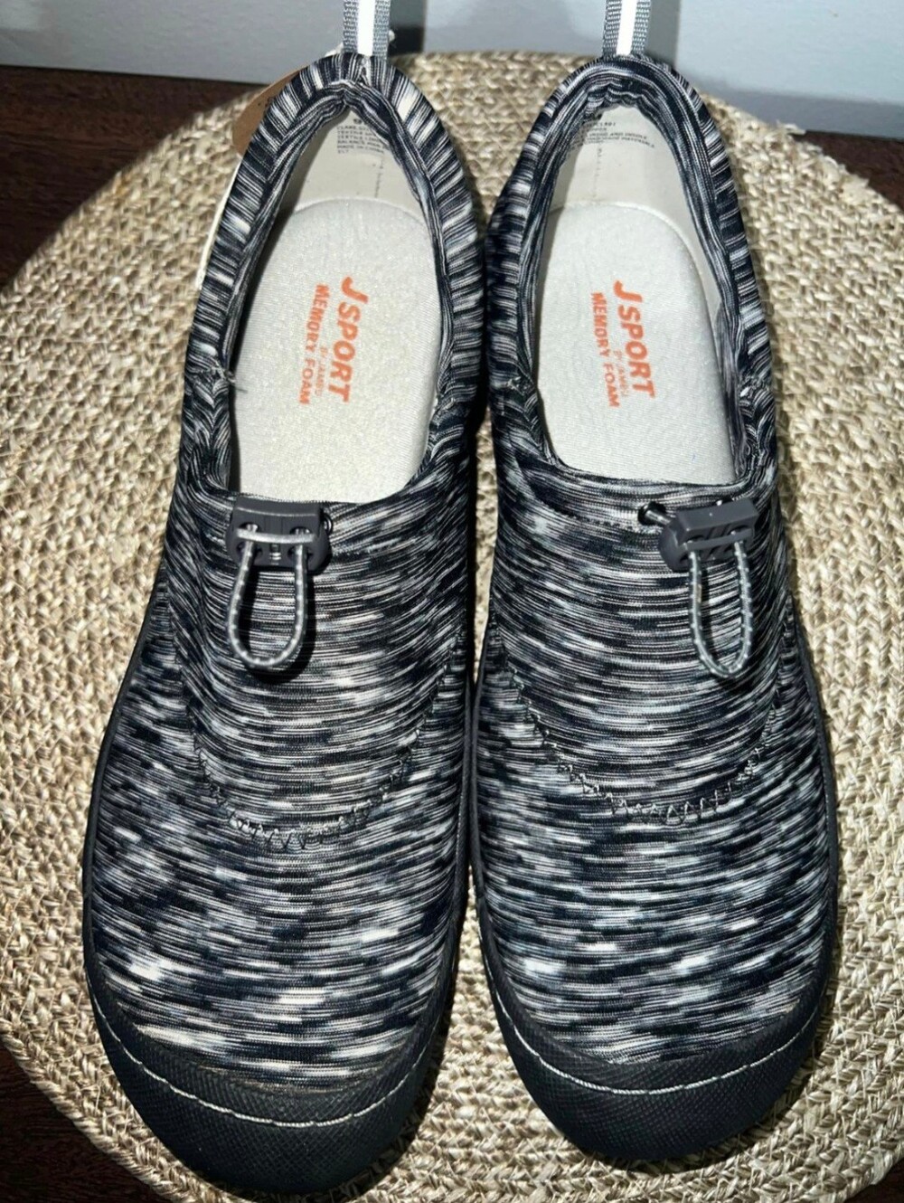 JSport by Jambu Black and Gray Slip-On Athletic Shoes